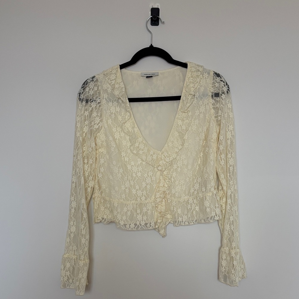 Elegant Cream Lace Women's Top